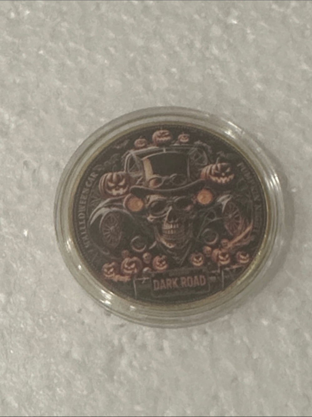 Halloween Skull Coin - Black and Orange Collectible